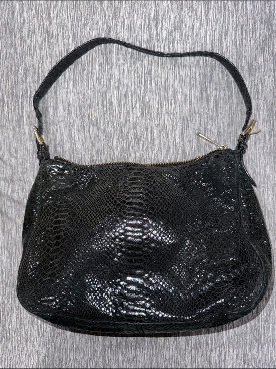 Michael Kors Handbags - Michael Kors Black Snake-Embossed Shoulder Bag